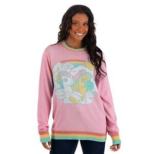 MY LITTLE PONY Women’s Retro Pink Crewneck Sweater Size Large NEW NWT